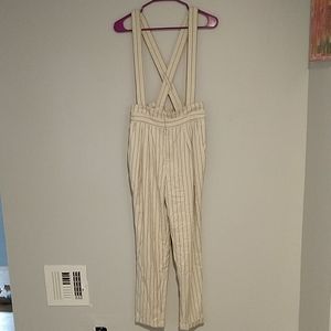 Vintage pinstripe suspender trousers